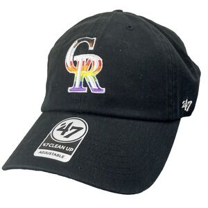 Colorado Rockies 47 Brand Hat Cap Strap Back MLB Baseball Pride Rainbow NEW